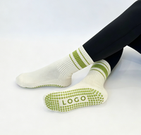 Nouvelle Tendance Chaussettes Antidérapantes à Double Grip avec Logo Personnalisé pour Yoga, Chaussettes en Coton pour Femmes