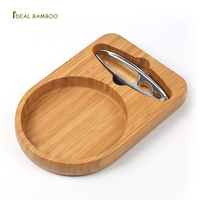 Plateau de service en bambou durable avec brise-noix en acier inoxydable, outils de cuisine pour fruits et légumes, pour collations et craquelins