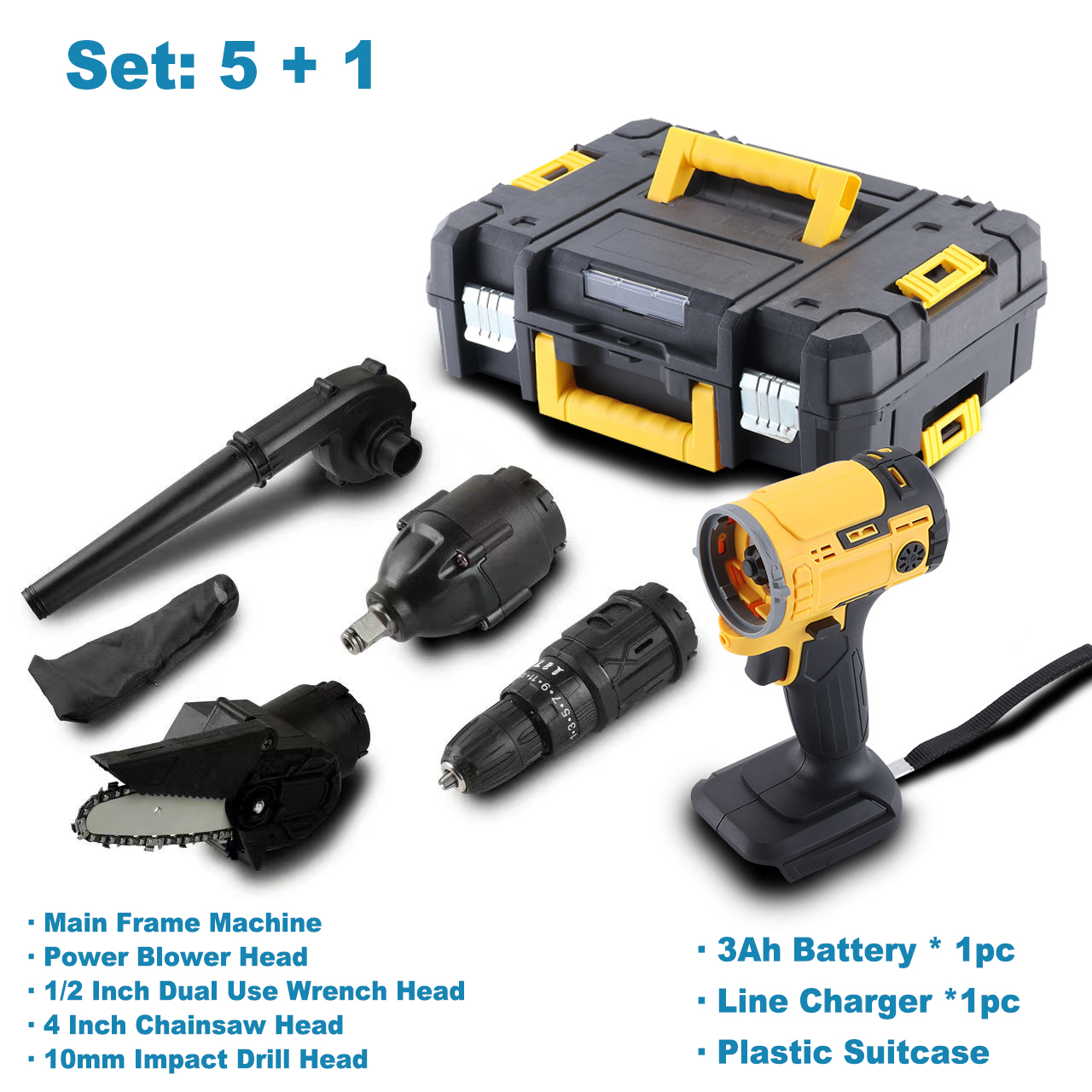 5 + 1 Set, avec 3Ah batterie * 1pc