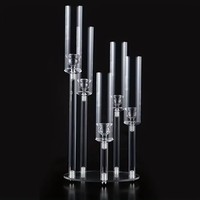 Ensemble de 4 chandeliers élégants en acrylique à 5 bras pour centre de table de mariage
