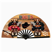 Éventail pliant en bambou coloré personnalisé avec motif peint, effet lumineux et décoration intérieure