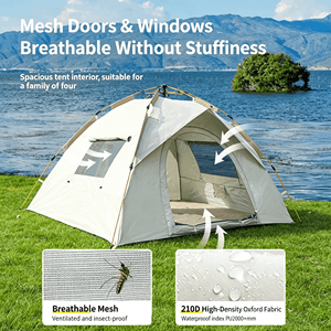 Tente de randonnée compacte en nylon ultralégère pour 2 personnes, respirante, anti-moustiques, 3 saisons, idéale pour les excursions en <span class=keywords><strong>montagne</strong></span> - Product Image 4