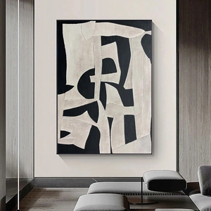 Decoración del hogar Wabi Sabi lienzo geométrico abstracto arte de la pared pintura al óleo pintada a mano textura 3D <span class=keywords><strong>cuadros</strong></span> de habitación modernos - Product Image 2