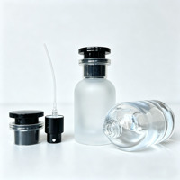 Flacon de parfum portable en verre dépoli transparent de 30 ml avec atomiseur pressurisé, flacons de parfum cylindriques de 30 ml