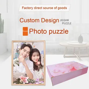DIY520 1000 pièces papier <span class=keywords><strong>Puzzle</strong></span> fait à la main en bois <span class=keywords><strong>Portrait</strong></span> Photo cadeau personnalisé nouvel an apprentissage pour petite amie - Product Image 4