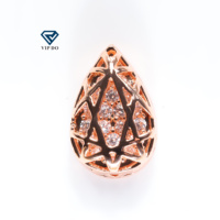 Großhandel Flach boden Birnen form Hohl platte Roségold mit Zirkonium Diamant DIY Kleidung Schmuck Schmuck Zubehör Bohrer