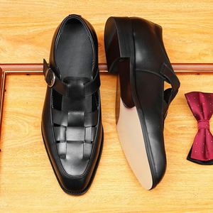 Sandales plates décontractées d'été pour hommes, en cuir véritable respirant de haute qualité, nouveau modèle 2026, pour la marche en extérieur - Product Image 5