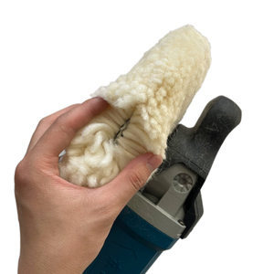 Roue <span class=keywords><strong>de</strong></span> polissage en <span class=keywords><strong>laine</strong></span> professionnelle à double face <span class=keywords><strong>de</strong></span> 8 pouces avec pompons, tampon <span class=keywords><strong>de</strong></span> polissage <span class=keywords><strong>de</strong></span> voiture en <span class=keywords><strong>laine</strong></span> torsadée OEM - Product Image 1