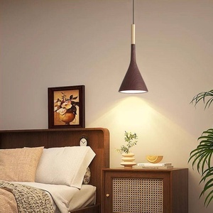 Nueva Lámpara Colgante Pequeña de Estilo <span class=keywords><strong>Vintage</strong></span> Color Nogal Hierro 2025 para Dormitorio, Entrada o Mesita de Noche, con Cable de Pesca - Product Image 3