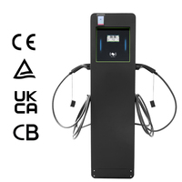 Nouvelle conception de station de recharge de voitures électriques commerciales publiques, chargeur rapide AC 44KW, IP55, écran tactile 4,3/8 pouces, paiement par carte de crédit/POS