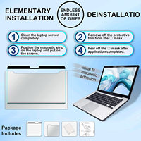 Facile marche/arrêt magnétique filtre d'écran bloquant la lumière bleue protecteur anti-éblouissement pour MacBook Air /Pro 13.3 ",14.2".15.4 "et 16.2"