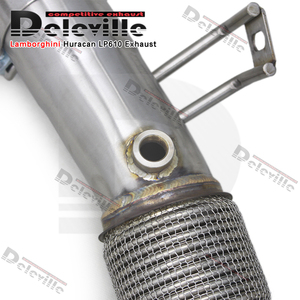 Colector de acero inoxidable OEM para <span class=keywords><strong>Lamborghini</strong></span> Huracan 5,2, tubo largo de tubo de <span class=keywords><strong>escape</strong></span> de protección térmica de 2014 y - Product Image 3