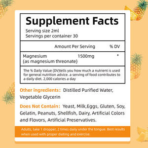 Etiqueta privada OEM/ODM Magnesio L-treonato Suplemento para aliviar el estrés Gota líquida - Product Image 5