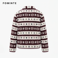 Veste Homme Polaire Imprimée Nordique Hiver Chaud Épaisse Style Sherpa Manteau Streetwear Tendance Vêtement d'extérieur à la Mode En Stock