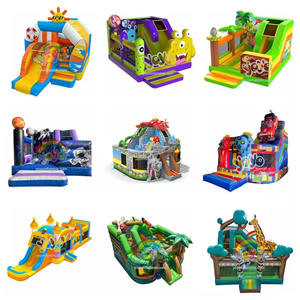 บ้านลมเป่าลม 5 in 1 ลายพิมพ์ Jungle Combo สำหรับกระโดดเล่น ทนทาน ปลอดสารพิษ ผลิตจาก PVC เหมาะสำหรับความสนุกสนานในสวนหลังบ้านสำหรับครอบครัว - Product Image 3
