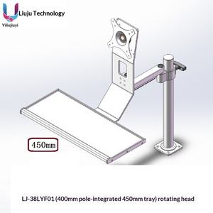 حامل شاشة صناعي Lijiu LJ-38LYF مع رأس دوار، دعامة لوحة مفاتيح للكمبيوتر الشامل، فضي اللون، قدرة تحمل 20 كجم - Product Image 5