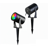 DC24V RGBCCT 9W Garten Außenbeleuchtung IP65 Zylindrische Aluminium Wasserdichte Farbwechsel-Pfostenprojektion LED-Baumleuchte mit Fernbedienung