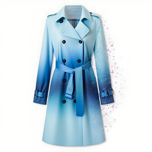 Trench <span class=keywords><strong>lungo</strong></span> oversize da <span class=keywords><strong>donna</strong></span> doppio petto con risvolto doppio strato antivento <span class=keywords><strong>impermeabile</strong></span> <span class=keywords><strong>impermeabile</strong></span> e caldo soprabito con cintura - Product Image 4