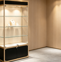 Vitrine de Luxe Personnalisée en Métal pour Bijoux avec Éclairage LED pour Centre Commercial - Présentoir en Verre Durable et de Haute Qualité