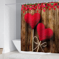 Ensemble de rideau de douche et tapis imprimés sur mesure, 4 pièces, polyester, imperméable, ensemble de décoration de salle de bain avec housse de siège de toilette et tapis de bain