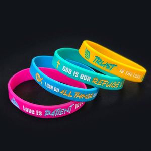 Bracelets en silicone personnalisés avec logo sur le thème de la Bible, inspirés des croyances religieuses, fournitures pour événements et fêtes, décoratifs, promotionnels, en caoutchouc - Product Image 2