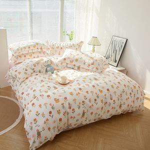 Biancheria da <span class=keywords><strong>letto</strong></span> in cotone 100 stampata a fiori di alta qualità, lenzuolo da <span class=keywords><strong>letto</strong></span> - Product Image 4