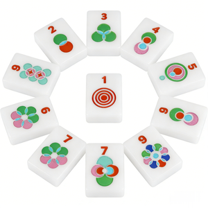 160 tuiles de mahjong en acrylique, rouge rose, style contemporain, pour quatre joueurs, unisexe, en stock, possibilité de personnalisation, emballées - Product Image 2