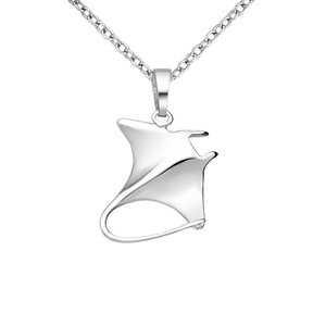 Pendentif Raie Manta en Argent 925 et Or 14 carats, Bijou Vie Marine Tropicale des <span class=keywords><strong>Caraïbes</strong></span> avec Nacre Naturelle (MOP) - Product Image 4