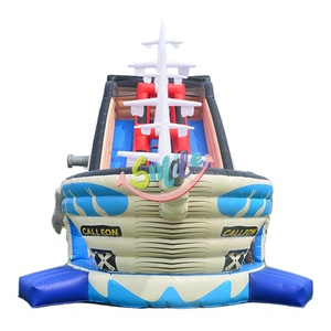 Nouvelle conception de toboggan gonflable en forme de bateau <span class=keywords><strong>pirate</strong></span>, toboggan gonflable commercial pour parc avec piscine à vendre, <span class=keywords><strong>jeu</strong></span> sportif - Product Image 1