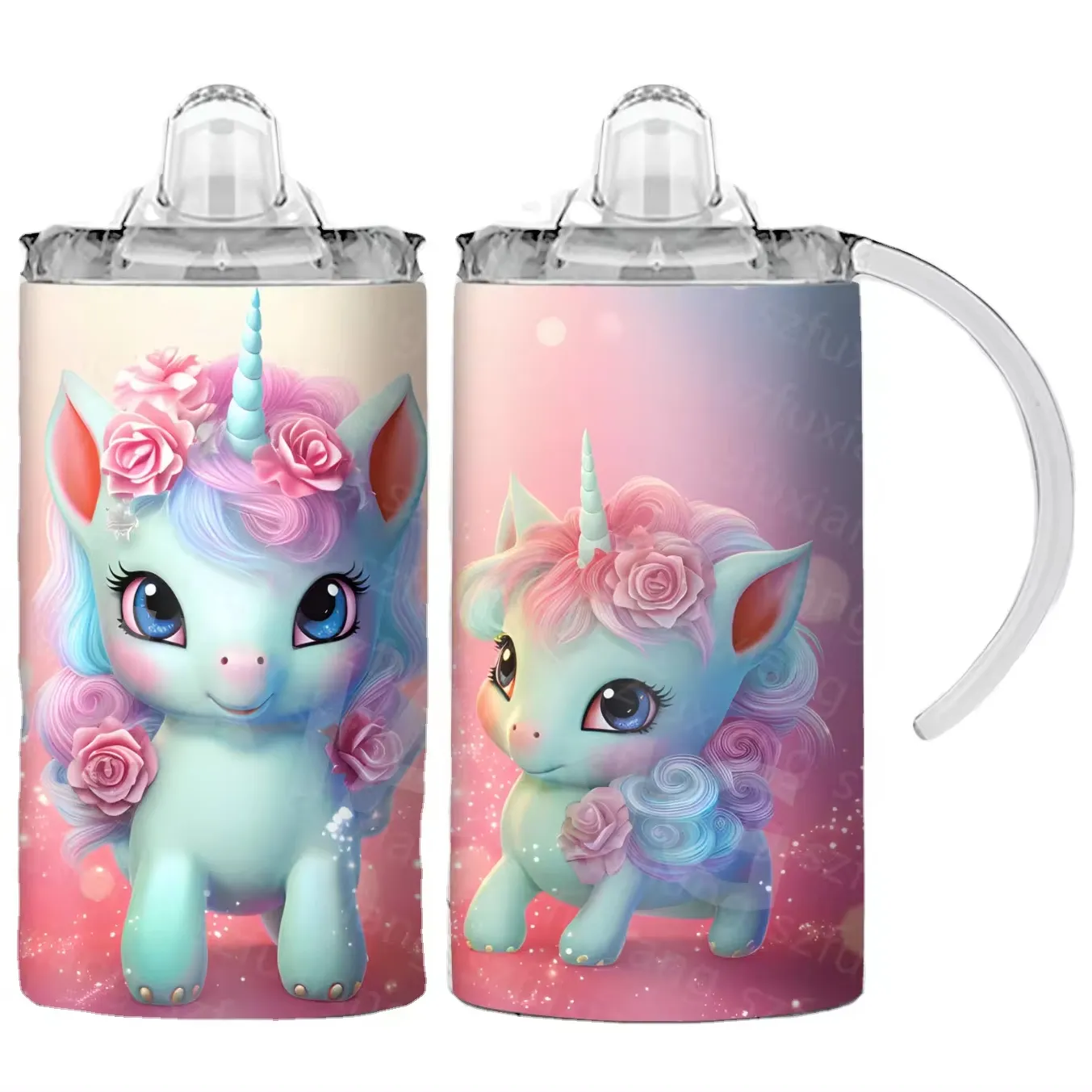 Free add name 3D Sublimation 12oz straight Sippy Cups Meaningful best gift for Children's Day