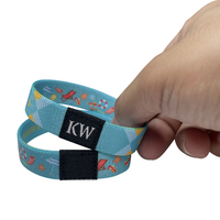 Bracelets promotionnels personnalisés en polyester extensible, imprimés par transfert thermique, imitation tissée antique, avec logo sur mesure