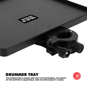 Beatello Vassoio Professionale Nero per Percussioni, Piccole Dimensioni, Connessione Stabile, Realizzato in Lega d'Acciaio di Alta Qualità, Accessori per Batteria - Product Image 2