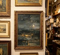 Art mural gothique vintage céleste, impression de ciel étoilé encadrée or, échantillons OEM ODM prêts en moins d'une journée