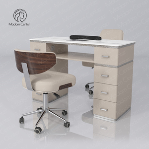 Madamcenter Juego de sillas de manicura de lujo Muebles de salón de uñas de estilo moderno Mesa de manicura y silla Escritorio <span class=keywords><strong>para</strong></span> spa de uñas - Product Image 2