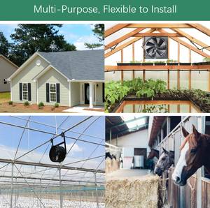 Ventilateur axial solaire à économie d'énergie de 14 pouces, ventilation de gouttière, refroidissement, ventilation, extracteur d'air chaud pour atelier, ventilateur d'évacuation mural - Product Image 5