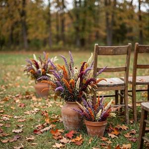 Fleurs artificielles en soie faites à la main, toucher réel, lavande et orange brûlé, pour décoration <span class=keywords><strong>de</strong></span> Thanksgiving, mariages, maison, hôtel et accessoires <span class=keywords><strong>de</strong></span> photographie - Product Image 5