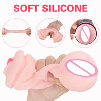 Godet Masturbateur Masculin 3-en-1 avec Effet de Succion et Vibration, Réplique de Vagin Réaliste, Outil de Sexe Oral pour Homme Adulte
