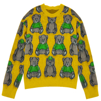 2024 hommes à la mode col rond à manches longues dessin animé ours Animal Jacquard Mohair pull pull