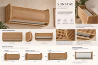 Cache-climatiseur décoratif en bois, en rotin naturel tressé, protection murale esthétique pour climatiseur split