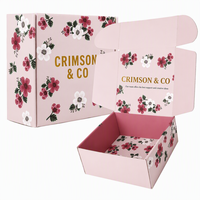 Boîtes d'emballage roses personnalisées avec logo en feuille d'or, boîtes d'expédition imprimées recto-verso pour l'envoi de cosmétiques e-commerce