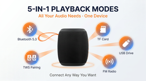 Newest TWS Pairing Bulk <b>Mini</b> Wireless <b>Speaker</b> with FM Radio USB TF Port Rugged ABS Silicone Case for Bathroom Shower Pool Party - Product Image 6