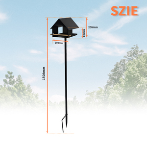 JH-Mech <strong>Bird</strong> <strong>Feeder</strong> <strong>for</strong> Food Weatherproof Large Heavy Duty Weatherproof Black Steel Standing <strong>Bird</strong> <strong>Feeder</strong> - Product Image 2