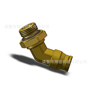 Dot Push In Male Swivel Elbow Brass Connector Metric Threaded For Various Industries - Product Image 3