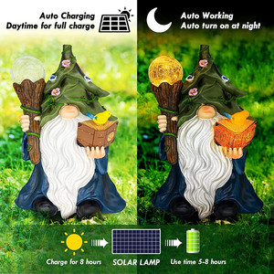 책 수지 정원 장식 태양 빛과 고품질 대형 정원 격언 동상 그놈 인형 - Product Image 3