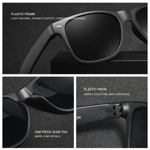 Stock d'usine Lunettes de soleil en plastique personnalisées en gros Unisexe 2025 Lunettes de soleil Lunettes bon marché Lunettes de soleil carrées noires - Product Image 4