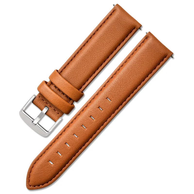 Factory Wholesales High Quality leather watch band handmade genuine leather watch strap with quick release