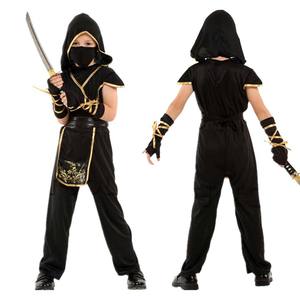 <span class=keywords><strong>Disfraz</strong></span> de <span class=keywords><strong>Ninja</strong></span> Negro y Dorado para Niños, Cosplay de Samurai Japonés para Halloween, TRAD-001 - Product Image 3