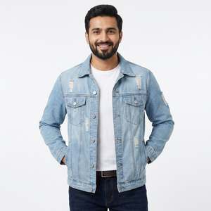 Men <b>Customised</b> Jeans <b>Jacket</b> Latest Design With High Quality Jeans in Wholesale Price Men <b>Denim</b> Jean <b>Jackets</b> - Product Image 1