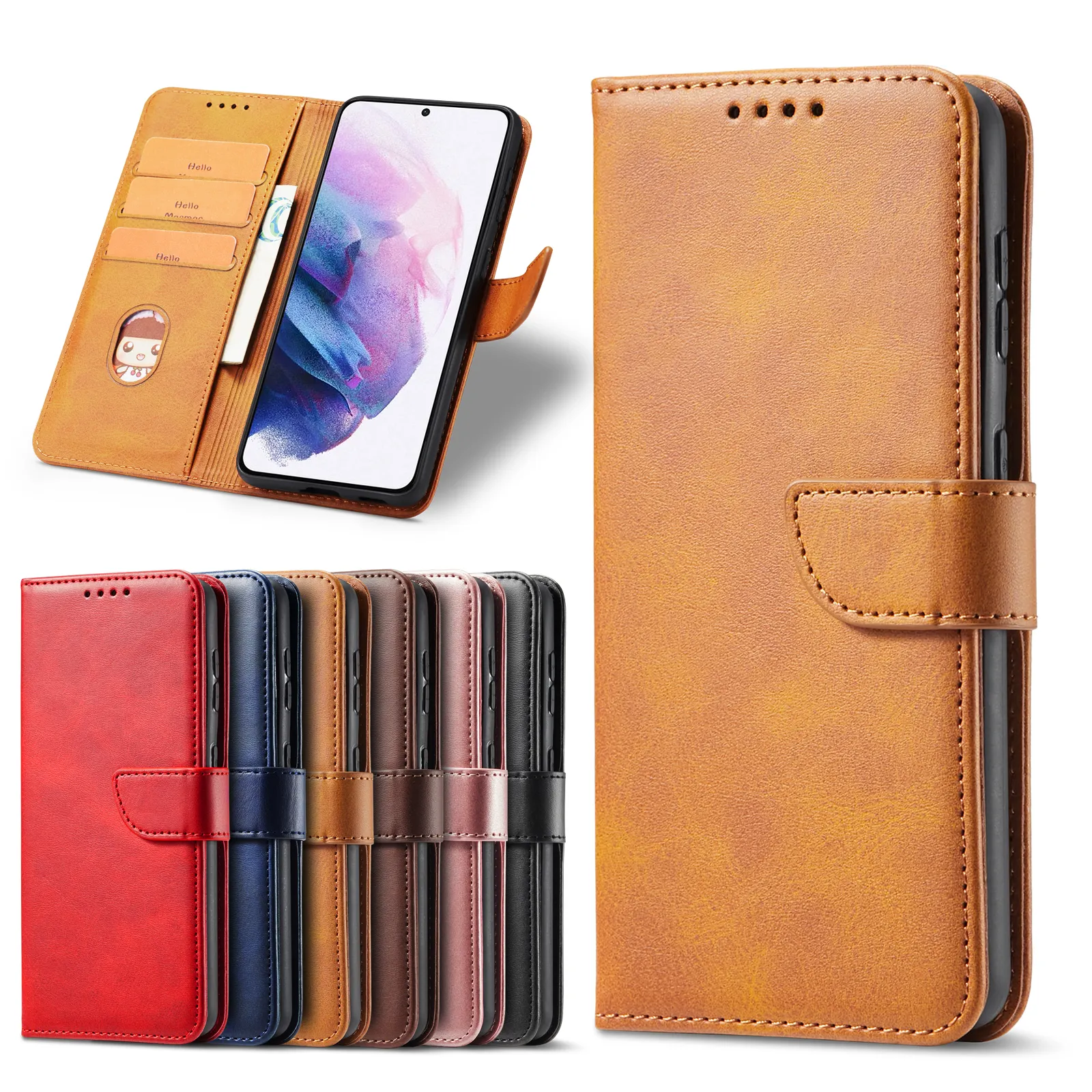 Tschick Leather Case For Samsung Galaxy S21 Plus Ultra S21Plus S21Ultra Cases Wallet Flip Stand Cover Mobile Phone Bag Shell