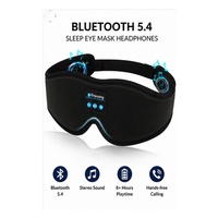 Masque de sommeil sans fil Bluetooth avec écouteurs intégrés, masque contour 3D pour les yeux avec haut-parleurs ultra-fins, rechargeable pour les voyages